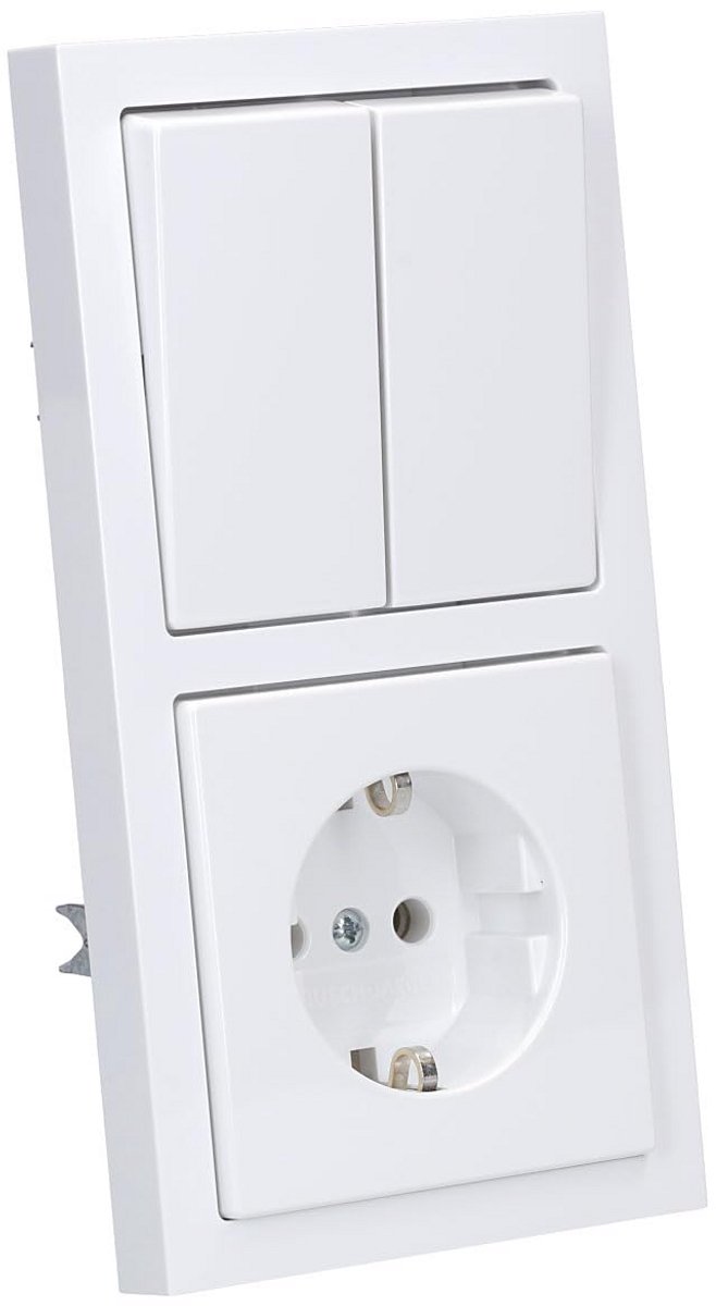 Stopcontact-schakelset 20 EUC-84 + 1785-84 + 2000/5 US + frame 1722-184K studiewit Future Linear