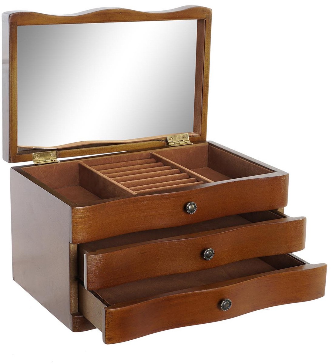 ITEM Sieradendoos - bruin - hout - 2 lades - compact sieraden ladekastje - 27x18x16 cm