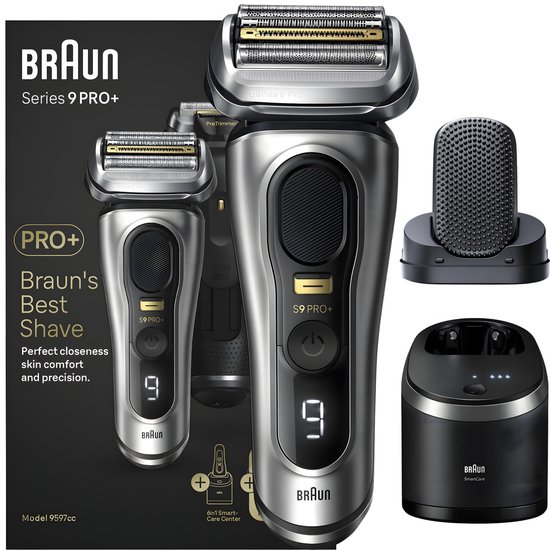 Braun Series 9 Pro 9597cc – elektrisch scheerapparaat voor heren – 5-voudig scheersysteem – Clean&Charge-station – nat & droog