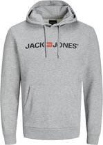 Jack and Jones Hoodie Grijs Avec Logo Et Poche Kangourou Regular Fit - M