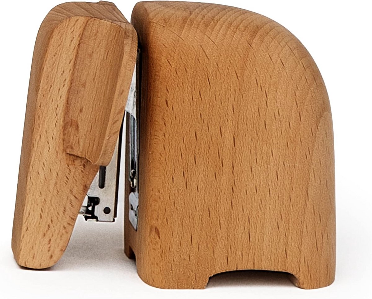 Houten Olifant Nietmachine - Decoratief Bureausieraden en Kantoorbenodigdheden