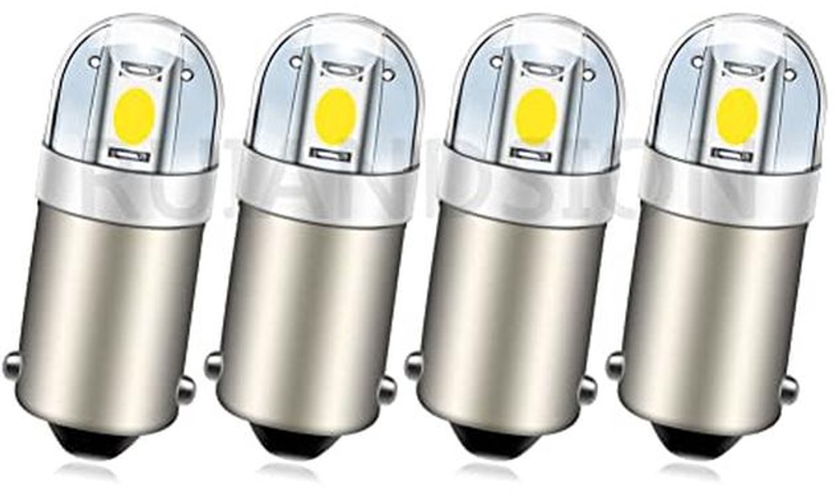 LED BA9S Bulb - Wit 6V Vervangingslampen voor Auto - Dome, Map, Kentekenplaat en Handschoenenkast (Pack van 4)