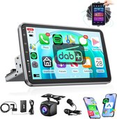 ESSGOO DAB+ autoradio 1 din - Android 15 - 4 + 64 GB - Apple CarPlay en Android Auto (draadloos) - 10,1 inch IPS HD draaibaar touchscreen - GPS - Bluetooth, USB, wifi, SWC - AHD-achteruitrijcamera