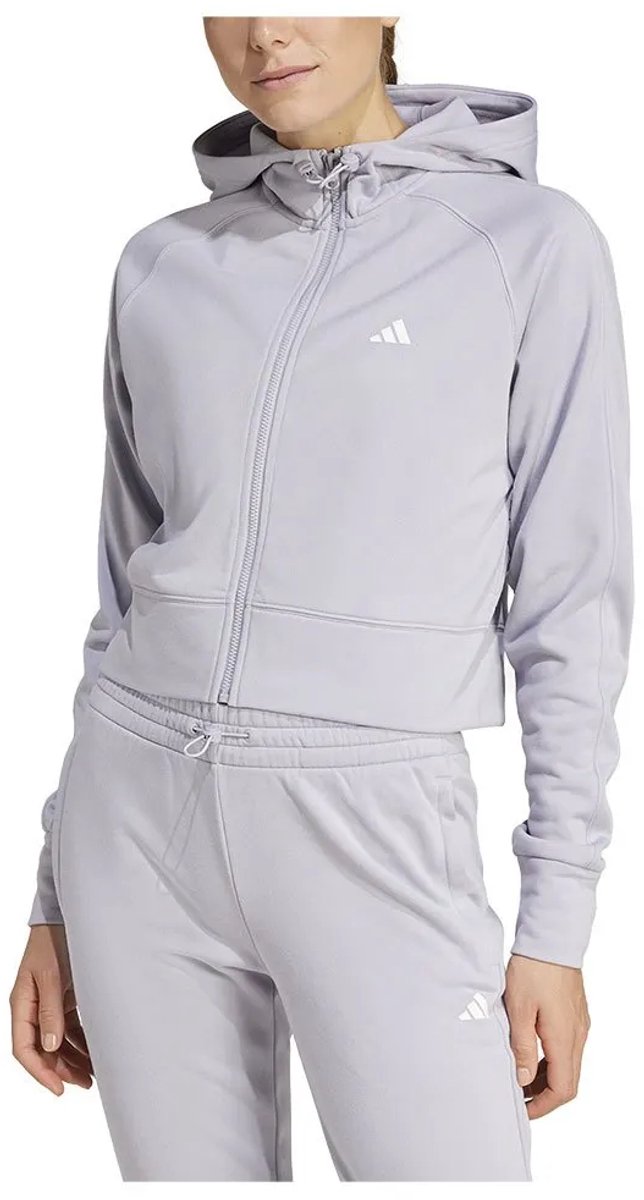 Adidas Aeroready Game And Go Fleece Trainingsjack Vrouw Grijs