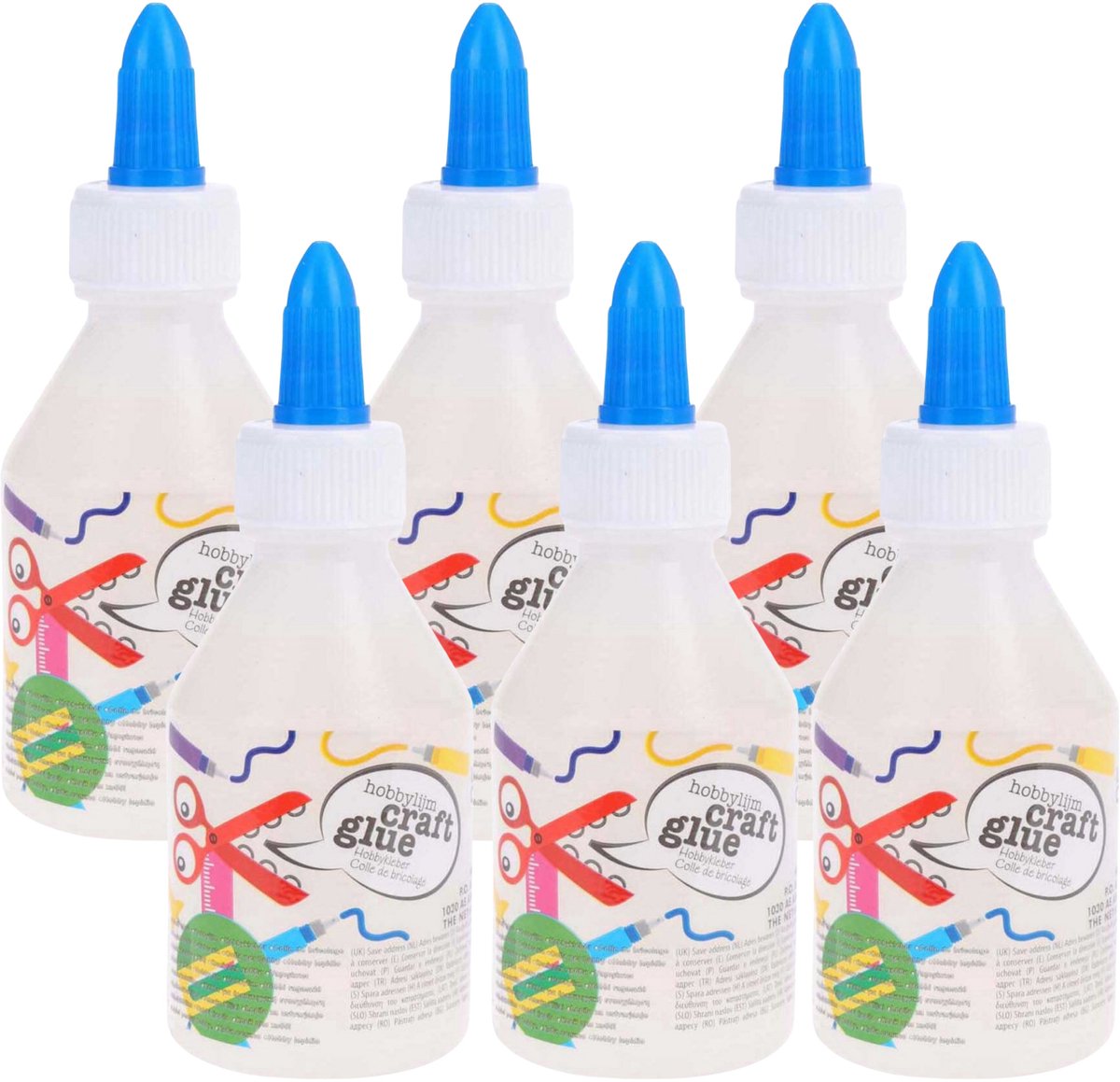 Topwrite Hobby lijm - 6x - 100 ml - transparant - snel drogend - met doseerdop - kindvriendelijk