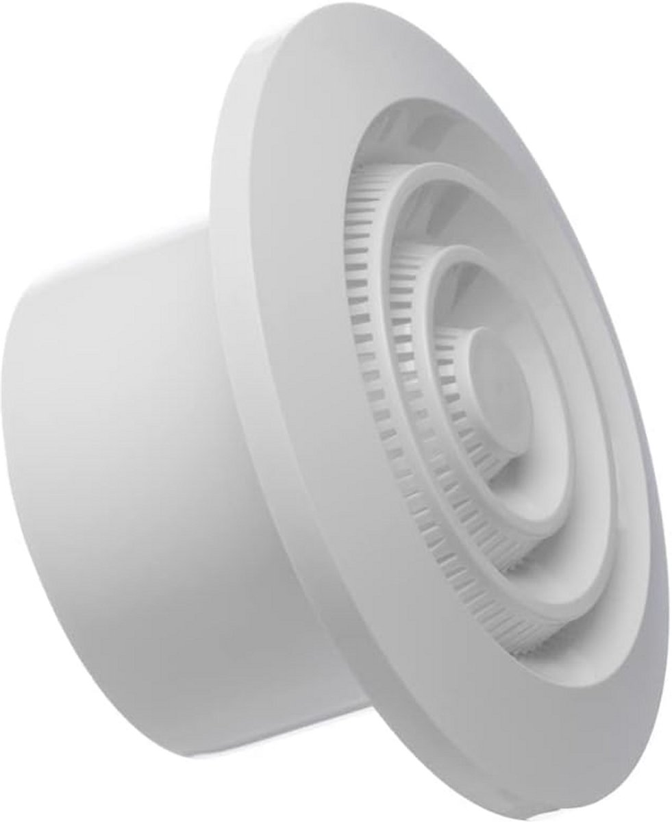 Rond Ventilatie Rooster Ø80mm Wit met Insectenhor - ABS Kunststof
