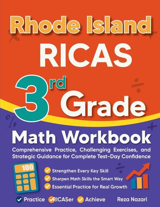 Rhode Island RICAS 3rd Grade Math Workbook - cover