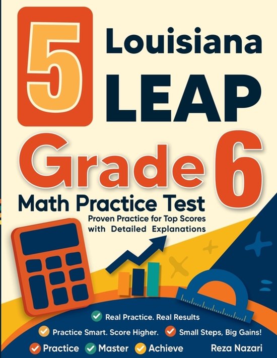 5 Louisiana LEAP Grade 6 Math Practice Tests - cover