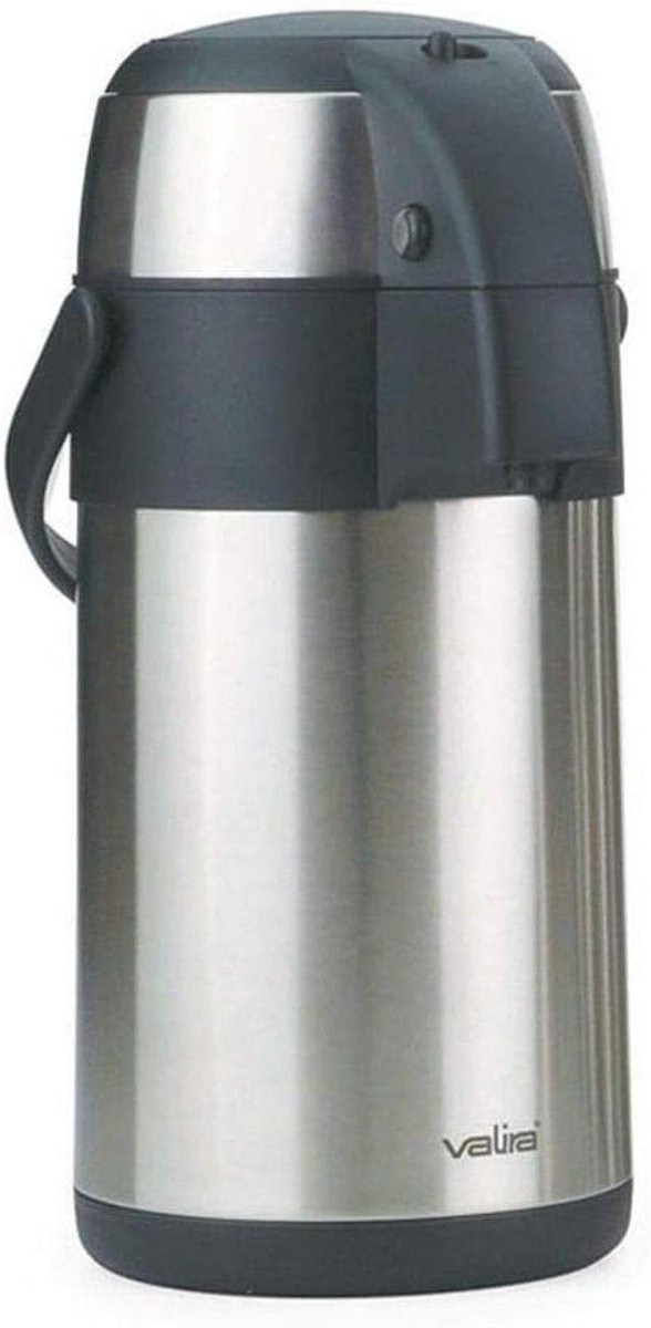 Thermosfles met Dispenser 2.5L Warmhoudfles Roestvrijstaal Zwart