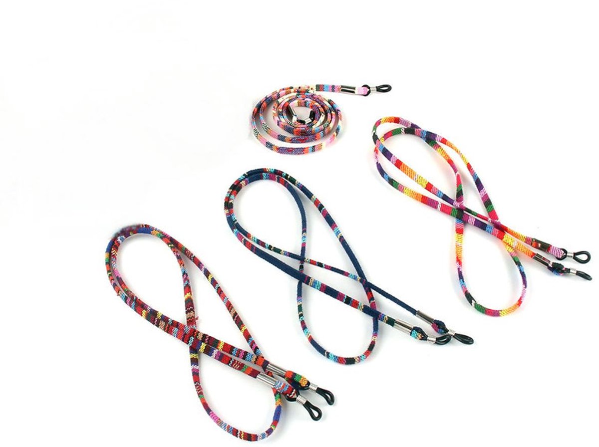 4-delige verstelbare brillenbandset, universele brillenband, brillenkoord, unisex antislip brillenband,Boheemse stijl 1