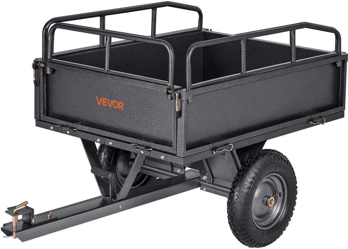VEVOR Kipper Aanhangwagen Kantelwagen voor Het Trekken Achter ATV Aanhangwagen 142x76x70cm