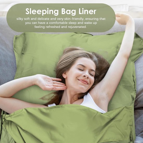 Ultra Lichte Zomerslaapzak 220x90 cm Groen Compact & Lichtgewicht voor Reizen en Kamperen — afbeelding 2