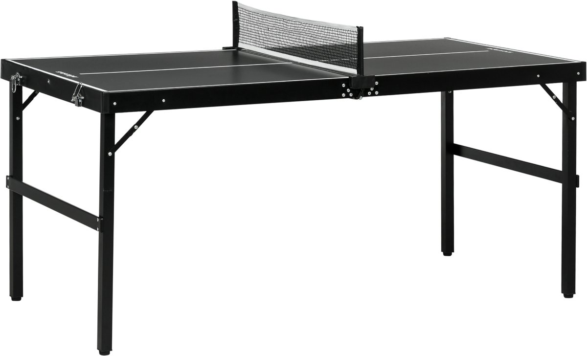SPORTNOW - Mini tafeltennisset - Aluminium, MDF - 152x76x72cm - Zwart