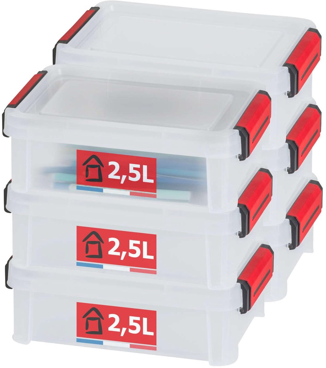 Unyqoos® Transparante stapelbare opbergdozen met veilige clips en voedselveilig deksel