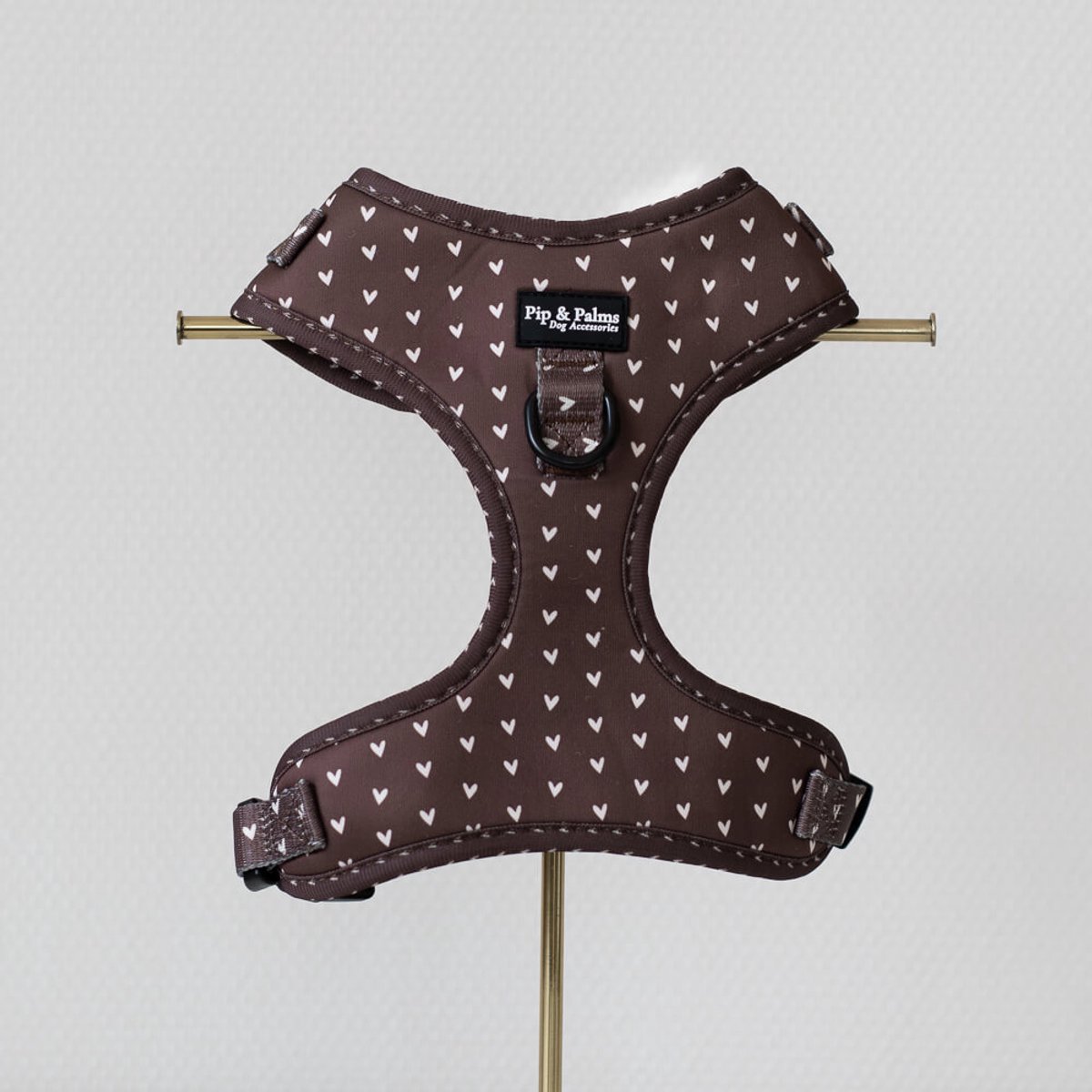 Pip & Palms - Hondenharnas Choco Loco Love - Bruin - Maat XS - Hondentuig - Verstelbaar - Y Tuig Hond - Zachte Voering - voor Kleine honden