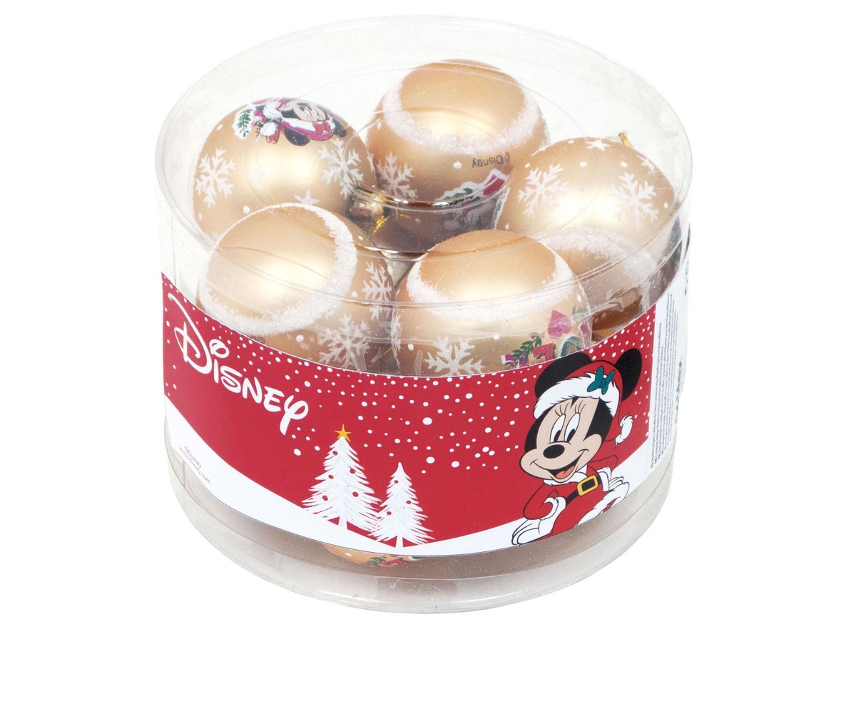 Kerstbal Minnie Mouse Lucky Gouden 10 Stuks Plastic (Ø 6 cm)