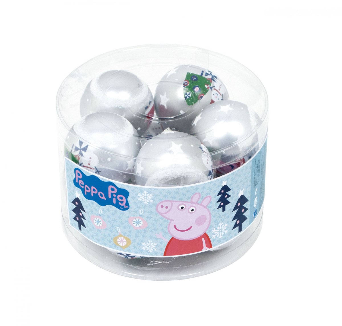 Kerstbal Peppa Pig Cosy corner Zilverkleurig 10 Stuks Plastic Ø 6 cm