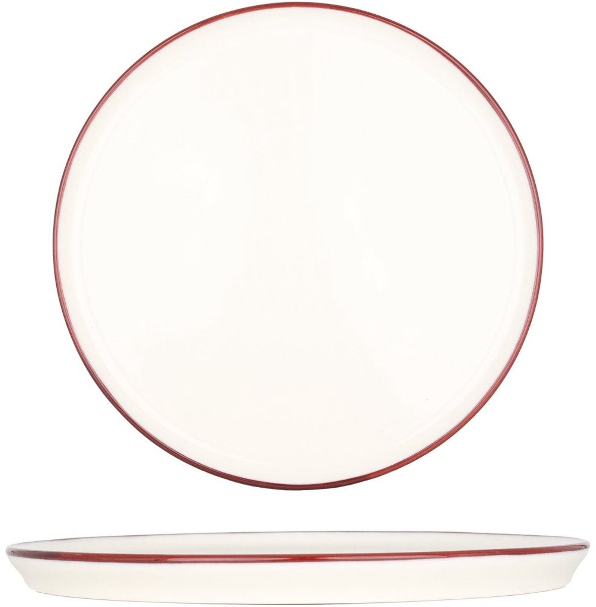 Bonna Dessertbord - Linea Burgundy - Porselein - 22 cm - set van 6