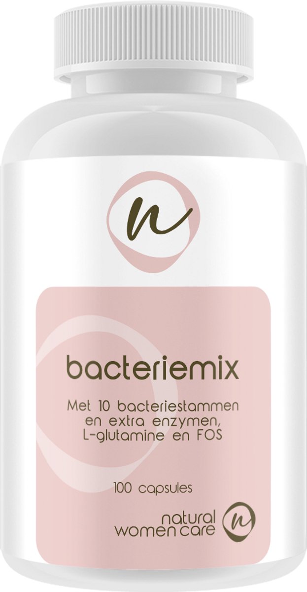 Natural Women Care - Bacteriemix - biotica supplementen - brede mix - Maagzuurresistente capsule - Hoge concentratie bacteriën - met prebiotica, fos en glutamine