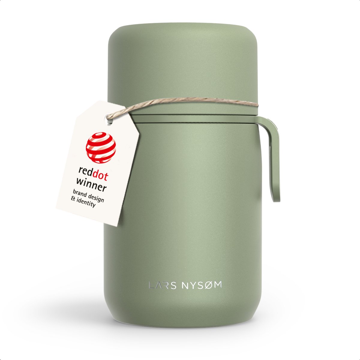 LARS NYSØM Vacuüm Geïsoleerde Voedselcontainer van Roestvrij Staal - Lekvrije Lunchpot voor Warme en Koude Gerechten, Brede Thermosbeker voor Soep, Werk & Reizen (Sage Green)