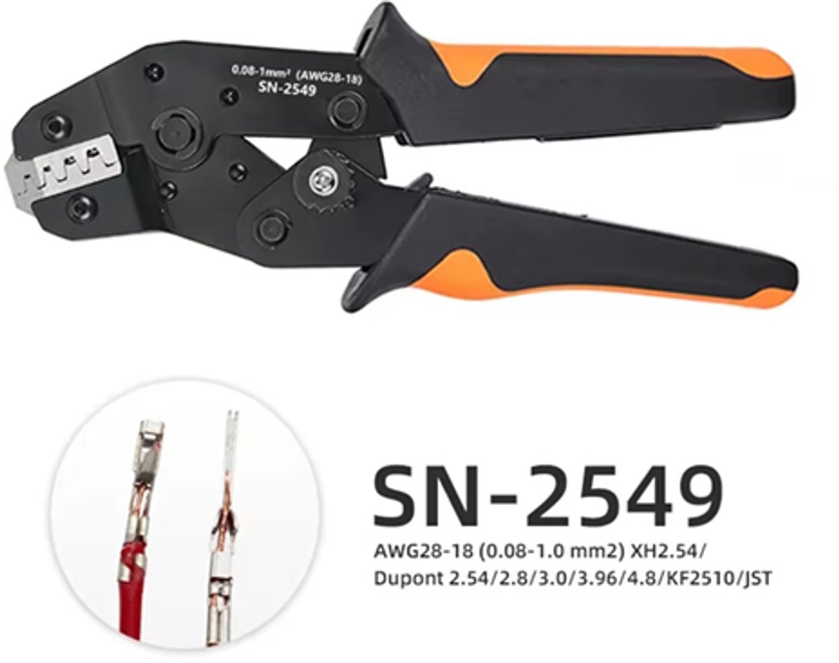 Krimptang SN-2549 – Professionele Tang voor Dupont, JST en XH-Connectoren