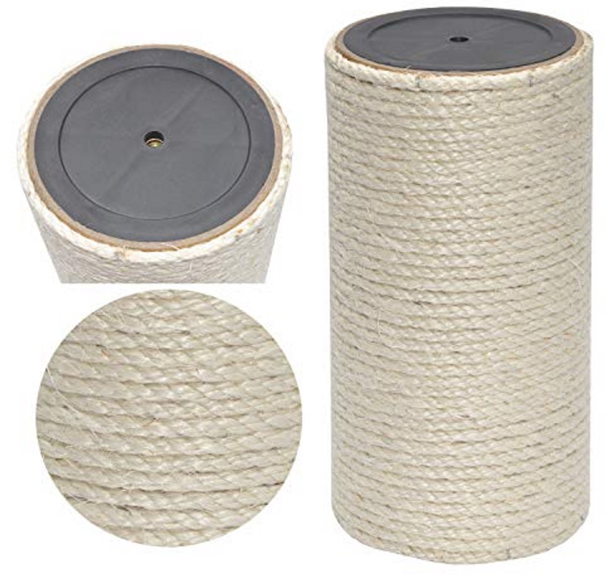 Krabzuil voor katten - Ø 15 cm, schroefdraad M8, sisal - beige - 40 cm lang