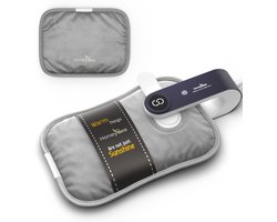 Honey Bee Elektrische Kruik - Incl. Thermosoft Hoes - Oplaadbare Warmwaterkruik - Electrische Kruik Baby - Helpt Bij Menstruatieklachten - Grijs