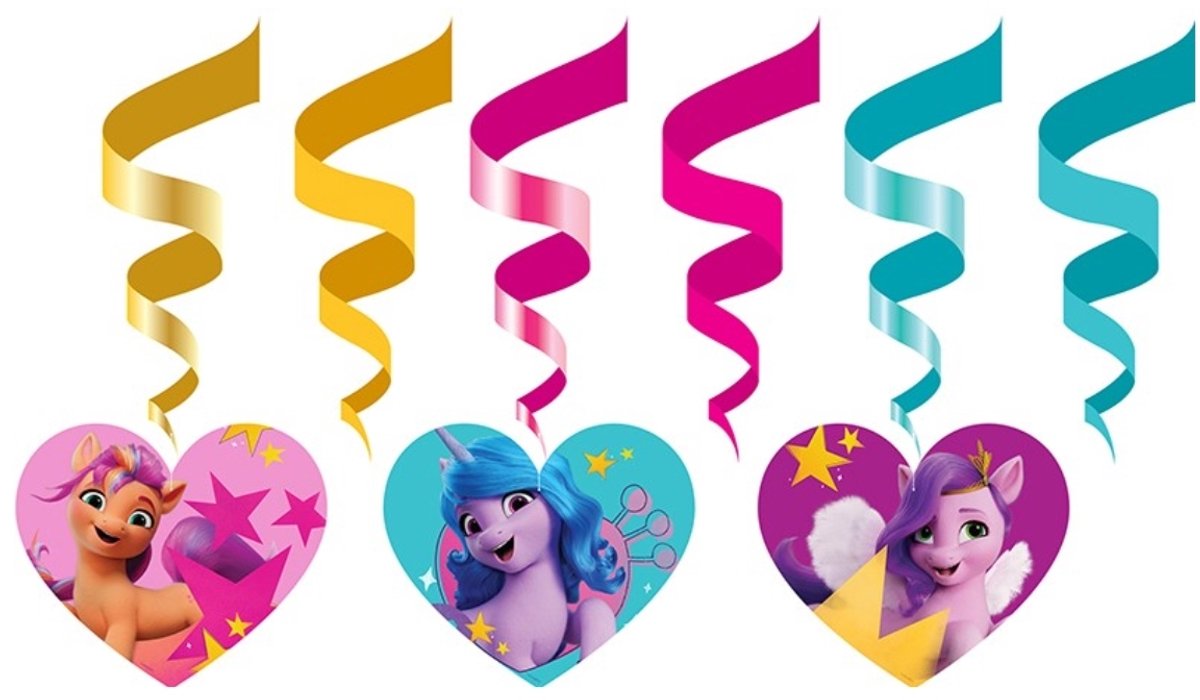 My Little Pony Swirl Spiraalhangers, 6 slingers