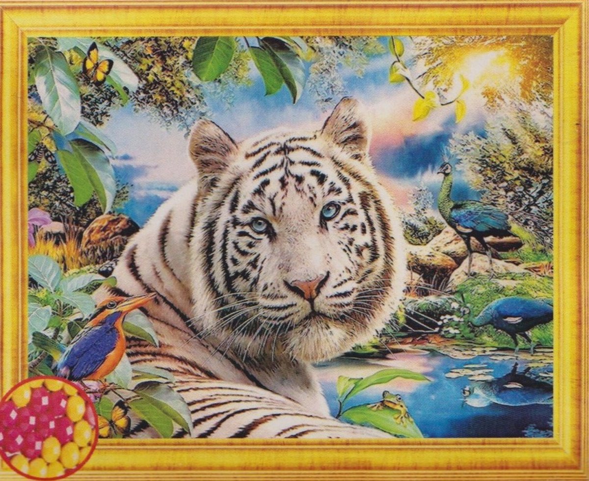 Diamond Painting Set 30x40cm Tijger - Full size ronde steentjes