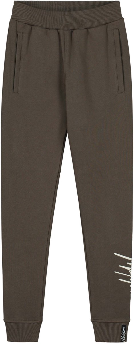 Malelions Junior Split Essential Trackpants Brown/Beige - Maat 176