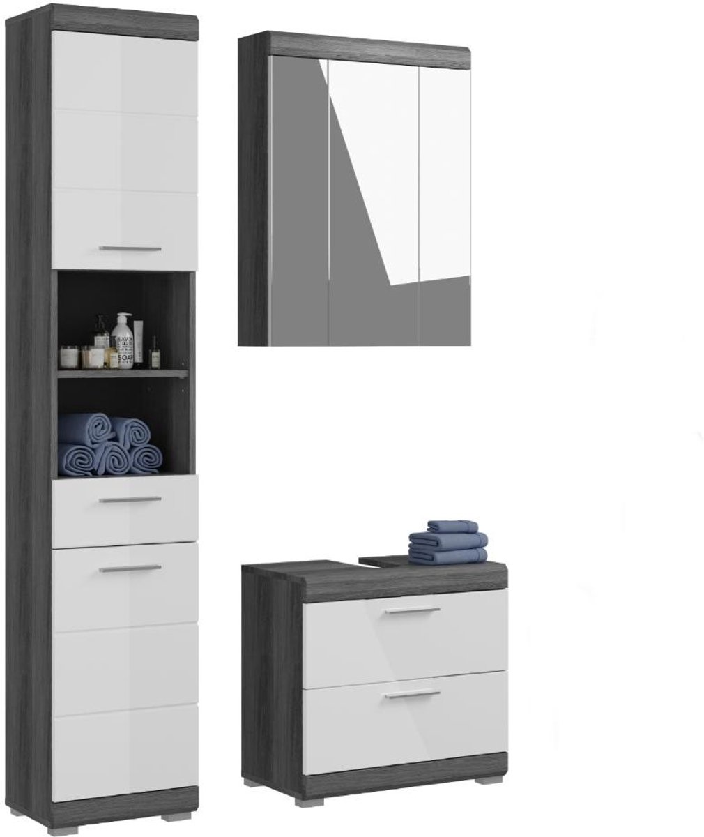 xonox.home Badkamermeubel Scout rookzilver imitatie 112x191x37 cm