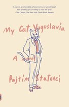 Boek 'My Cat Yugoslavia' met een tekening van een kat in een pak, met de tekst 'A marvel'.