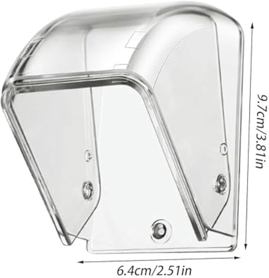 Regenhoes - Toegangscontroller Regenhoes - Deurbel Regenhoes - Transparante beschermhoes - Kunststof - 6.38*6.38*9.07cm - Regenkap deurbel - Waterdichte Doorbell Bescherming voor Buitengebruik - Zelfklevend - Geschikt voor alle weersomstandigheden — afbeelding 3