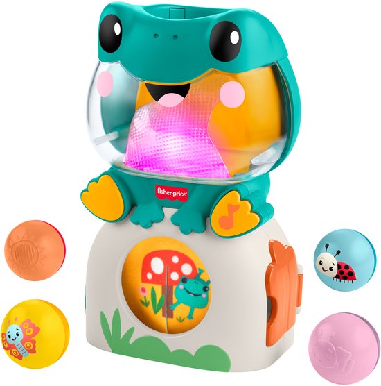 Fisher-Price Grenouille lumineuse et roulante - jeu de balle musical pour bébés et tout-petits