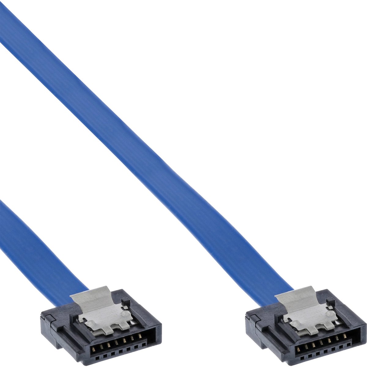 SATA FLEXI datakabel - plat - SATA600 - 6 Gbit/s / blauw - 0,30 meter
