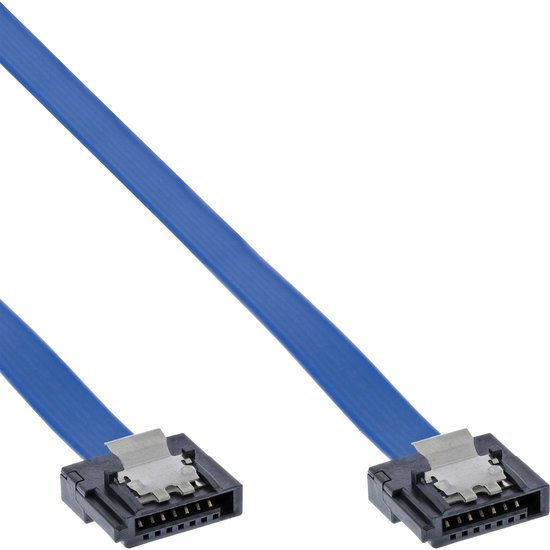 Câble de données InLine SATA FLEXI - plat - SATA600 - 6 Gbit / s / bleu - 0,30 mètre