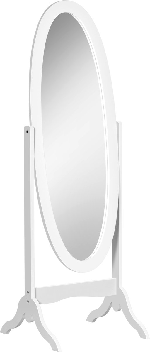 HOMCOM-Spiegel op ware grootte-MDF-48x46x147cm-Wit