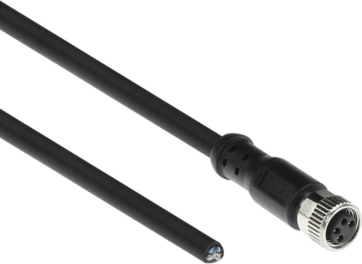 ACT SC3111 Industriële Sensorkabel | M8A 4-Polig Female naar Open End | Ultraflex Xtreme TPE kabel | Afgeschermd | IP67 | Zwart | 3 meter