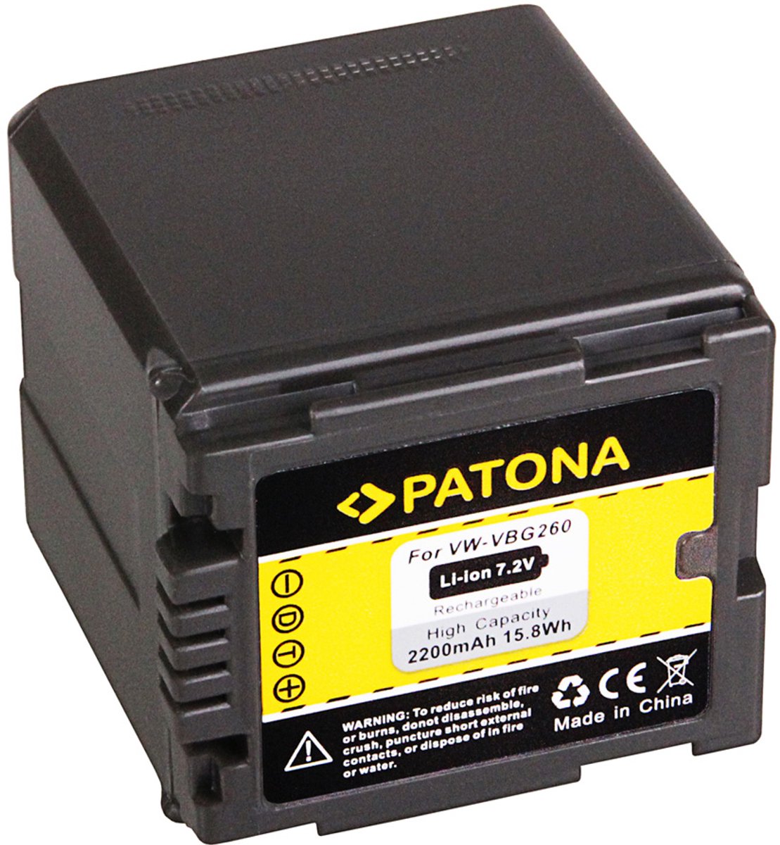 PATONA Battery for Panasonic VW-VBG260 compatible to VW-VBG070 VW-VBG130