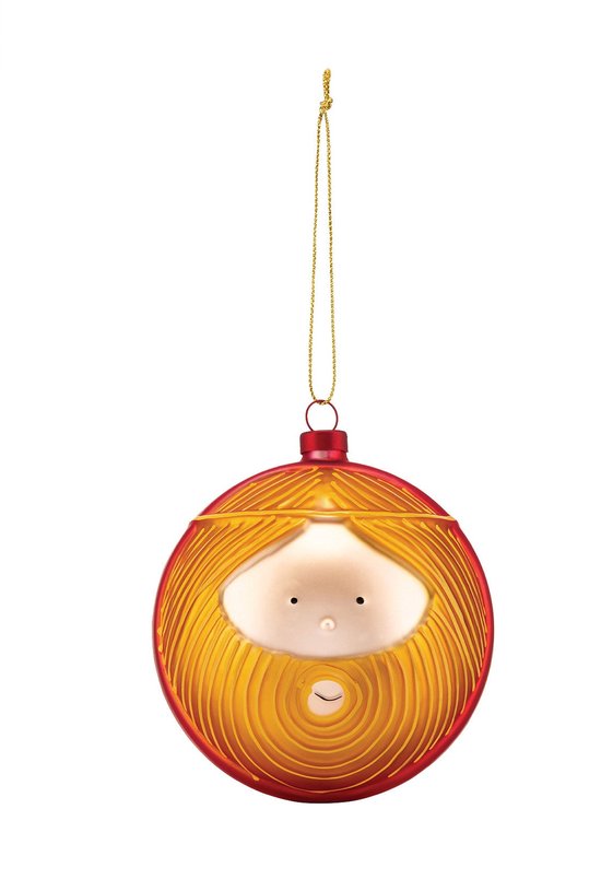 Boule de Noël Alessi Le Palle Presepe Giuseppe - verre - or / rouge