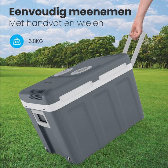 Auronic Koelbox Elektrisch 12V en 230 volt - Coolbox - Auto - Camping Koelkast - Koelen en Verwarmen - 40L - Frigobox - Grijs van Merkloos — afbeelding 4