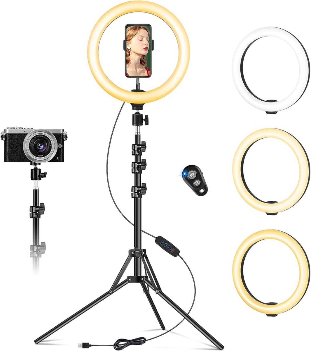 White-Label® Ringlamp met Statief - Ring Light - Verstelbaar - Led Verlichting