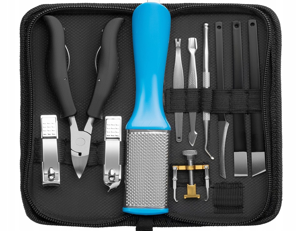 12-delige Set voor Ingegroeide Nagels met Nagelriemknipper en Etui