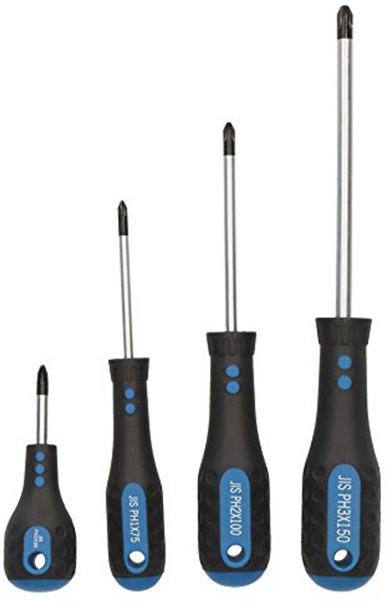 Schroevendraaier Set voor Japanse Standaard Schroeven - JIS PH1 PH2 PH3 - 4 Stuks