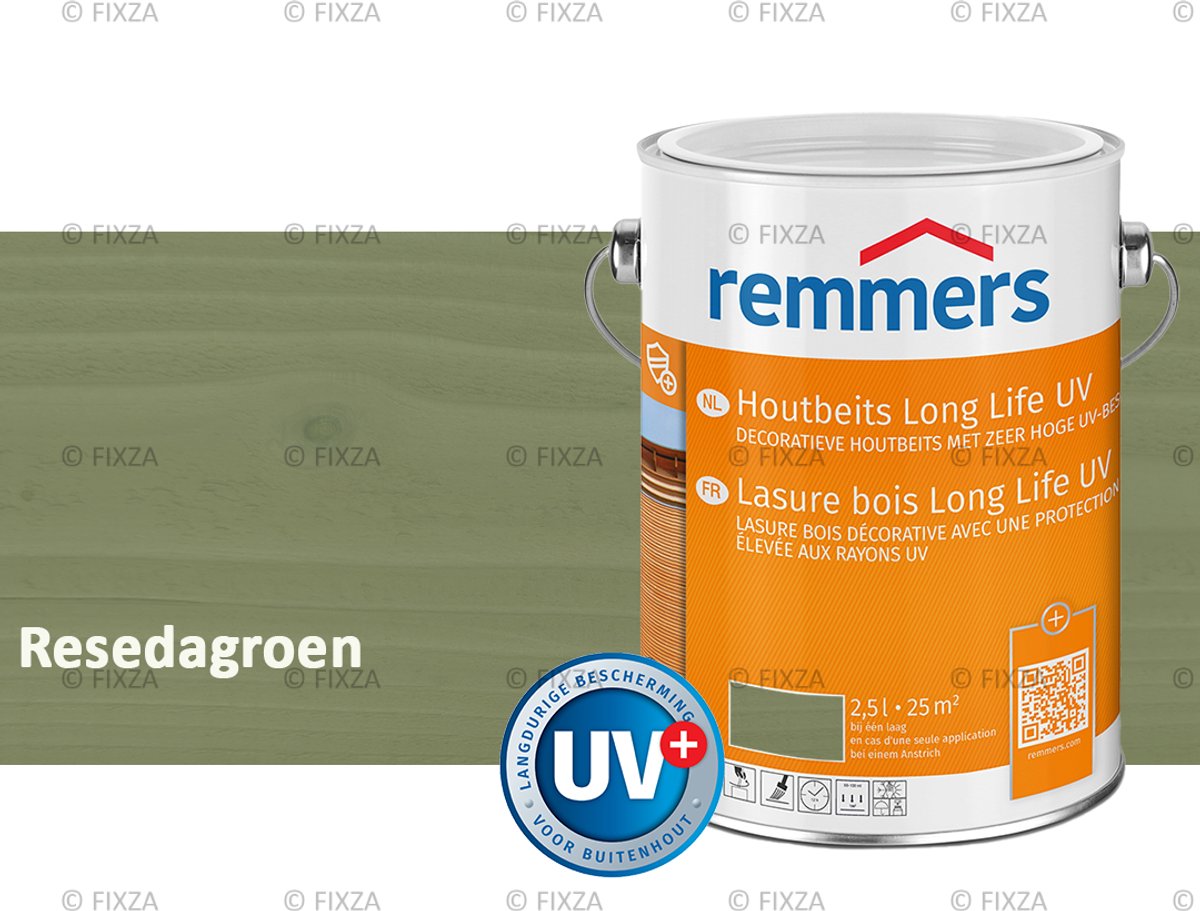 Remmers Long Life Houtbeits UV – resedagroen – 2,5 Liter – Duurzame houtbescherming met maximale UV-bescherming