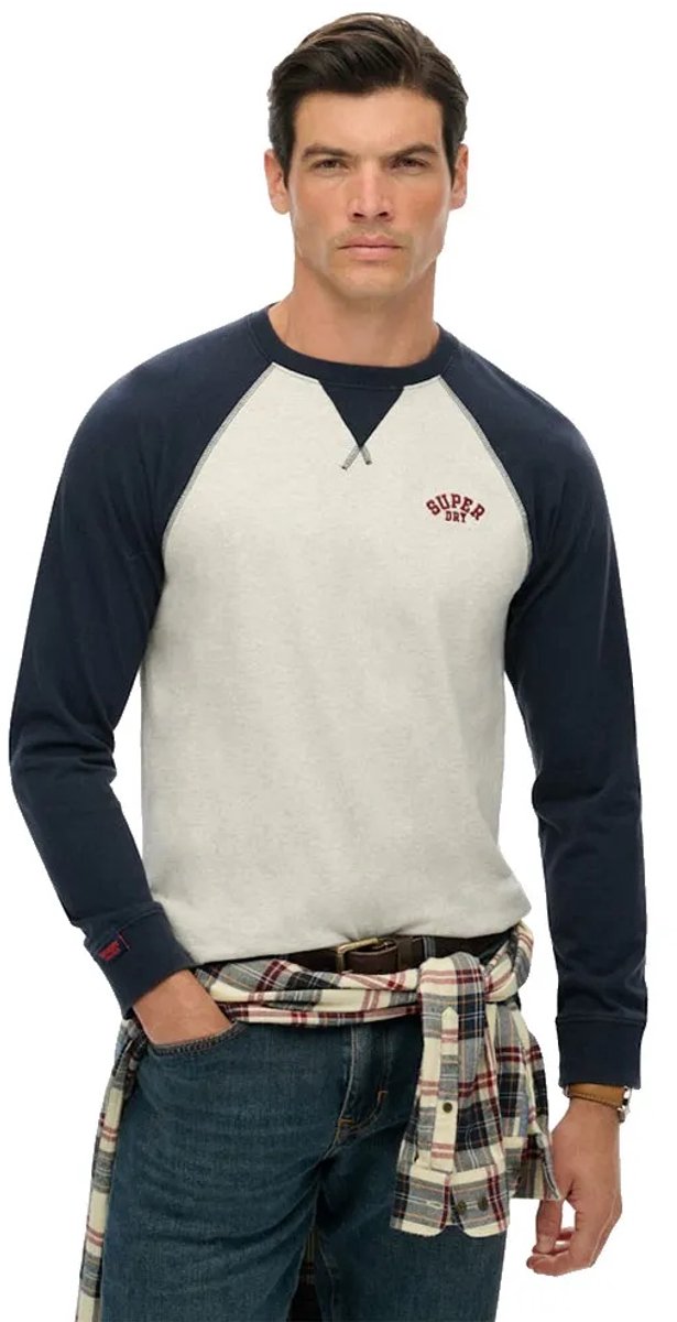 Superdry Vintage Athletic Baseball Top Heren Tops Marineblauw