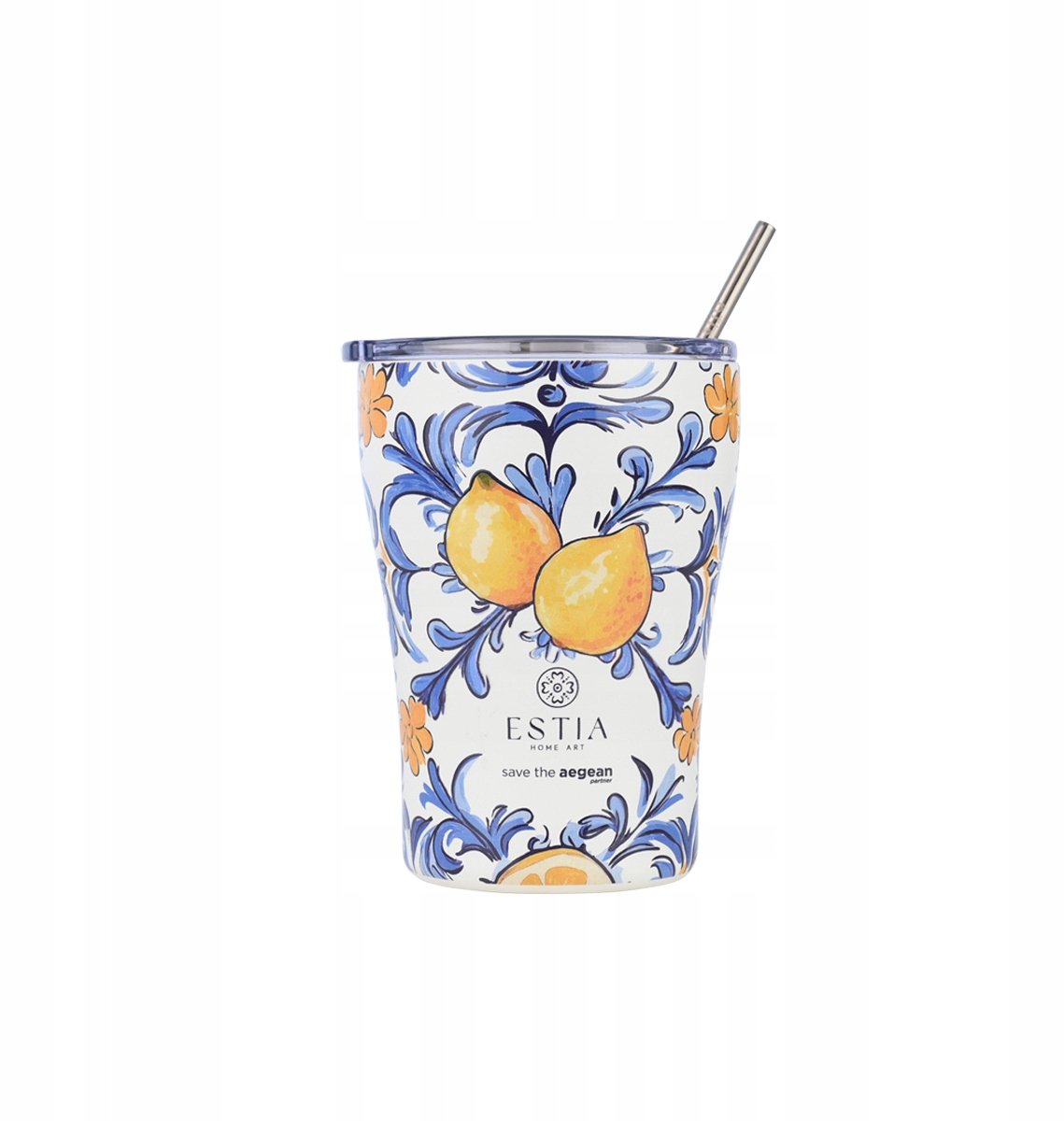 Merkloos Thermosbeker 350ml met Rietje - Lekvrij & Isolatie