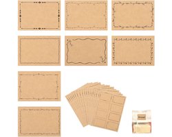 Zelfklevende Beschrijfbaar Etiketten - 8 stickers per vel - 20 vel - labelstickers - Label - Cadeau label - Verwijderbaar stickers - Voor scrapbooking vintage verhuizingsglazen zakjes geschenken - Voor school kantoor huis keuken - 8 stijlen