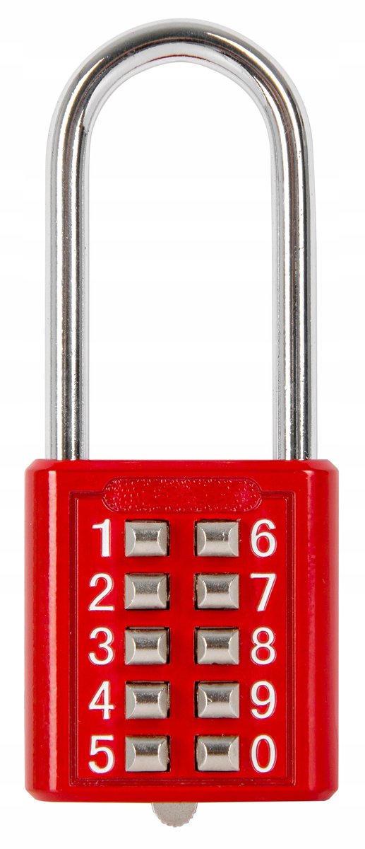 Cilinder met 10 knoppen, lange beugel - Rood
