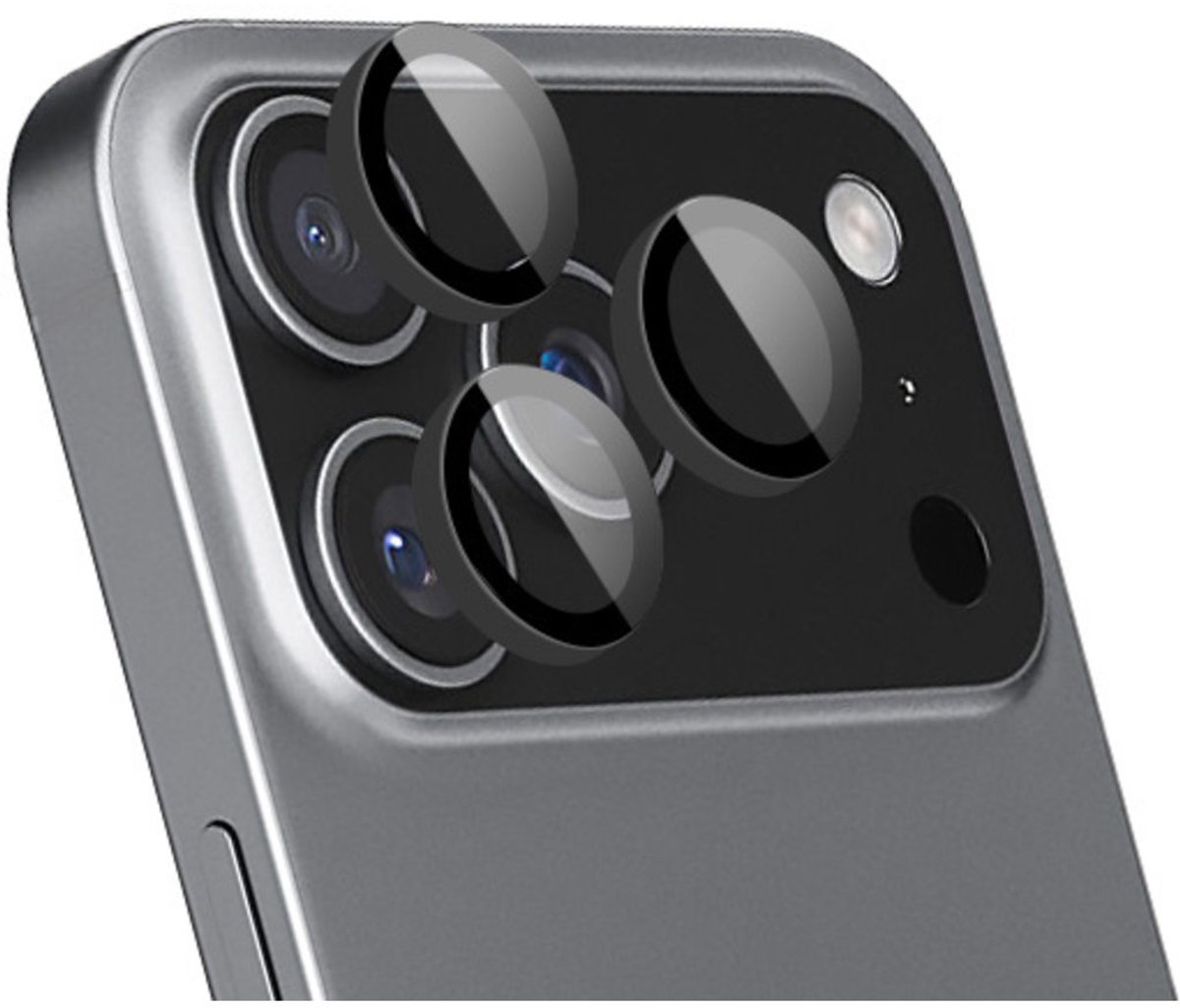 Mobiparts Screenprotector geschikt voor Apple iPhone 17 Pro Max Glazen | Mobiparts Camera Lens Protector - Case Friendly - Zwart